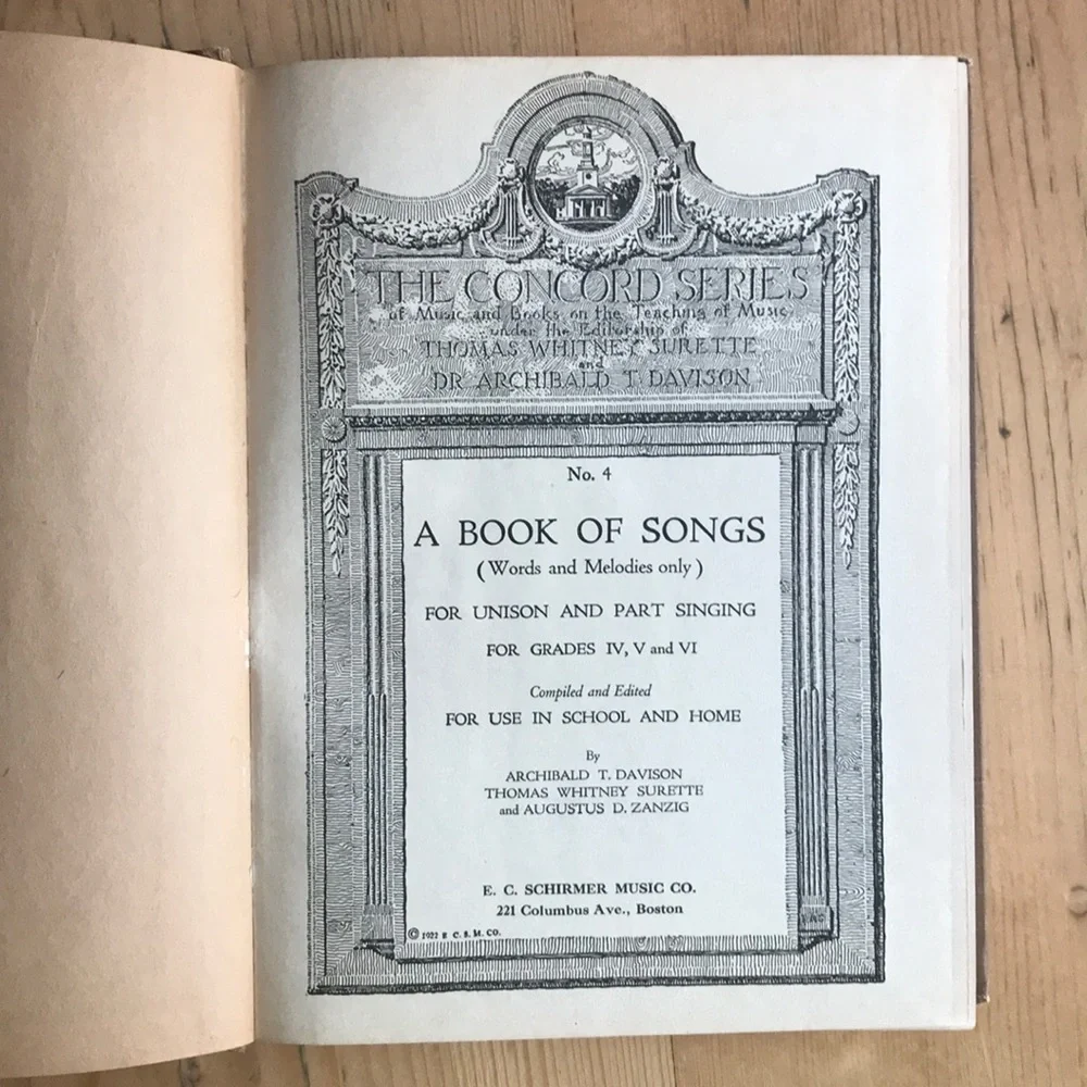 E.C. Schirmer Music Co. book songs
